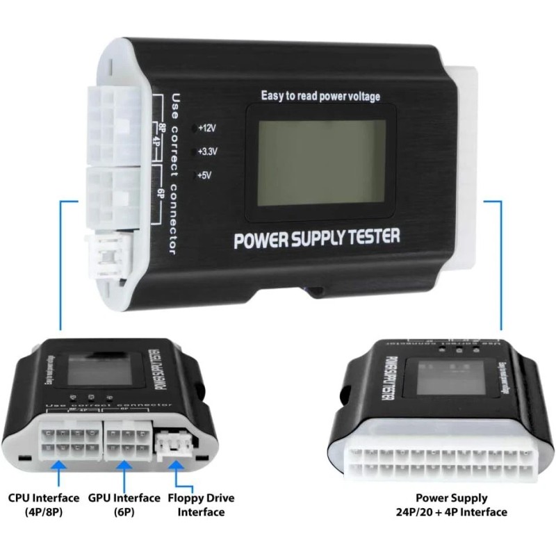Kingwin Digital Power Supply Tester With Lcd Display For Atx