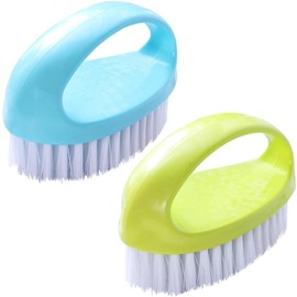 2 Pack Scrubbing Brushes for Cleaning, Heavy Duty Scrub Brush Nylon Stiff Bristles,Scrubber Cleaner Brush for Bathroom、Showe、Sink、Kitchen、Bathtub、Floor,Multi-Purpose Cleaning Brush -Small Size