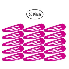 Motanar 50 Pack of Snap Hair Clips Hair Barrettes for Kids, Girls and Women, 50 mm (Rose)
