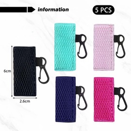 5-Piece Lipstick Protective Case, Elastic Lipstick Case, Lipstick Case With Hook, Lipstick Storage Accessories, Portable Lipstick Case