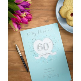 Husband 60th Anniversary Card - Diamond Anniversary Card Husband - Husband Anniversary Card - 60th Anniversary Card