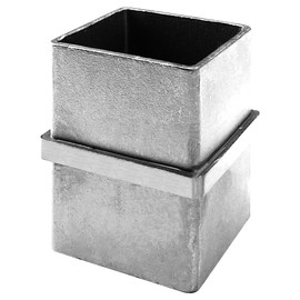 Top Hardware Stainless steel 316 Heavy Duty Structural Pipe Fitting Handrail Connector Flush Joiner for 2"" x 2"" Outside Dimension Square Tubing (Satin Brush Finish, 2-Way - 180°)