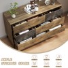 Hadulcet 6 Drawer Dresser for Bedroom in Dark Wood, Fluted