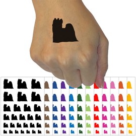 Yorkie Yorkshire Terrier Dog Solid Temporary Tattoo Water Resistant Fake Body Art Set Collection - Light Pink (One Sheet)
