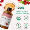 Pure Organic Rosehip Seed Oil for Face 4oz/118ml, USDA Certified