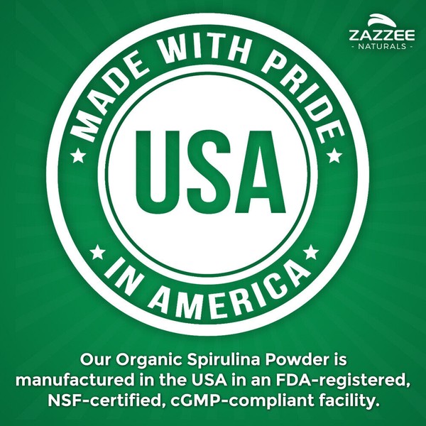 Zazzee Organic Spirulina Powder 2.2 Pounds (1 KG) 100% Pure
