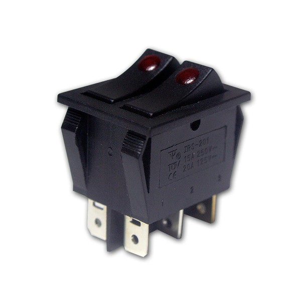 world-trading-net - Double Rocker Switch 1-Pin Red Illuminated 230 V