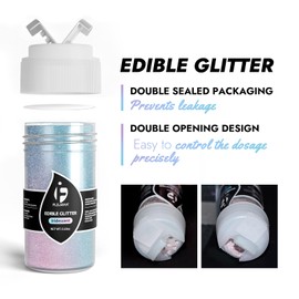 Edible Glitter for Cocktails, Edible Luster Dust 6 Colors, Food Grade Glimmer Sprinkles for Baking, Cakes, Strawberries, Beverage, Cookies, Candy, Chocolate, Vegan (5g/Bottle)