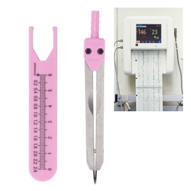 YEmirth Measuring Tool with Ruler, Caliper ECG Calipers Measuring Tool with Ruler Electrocardiogram Drafting Divider for Nursing(Pink)