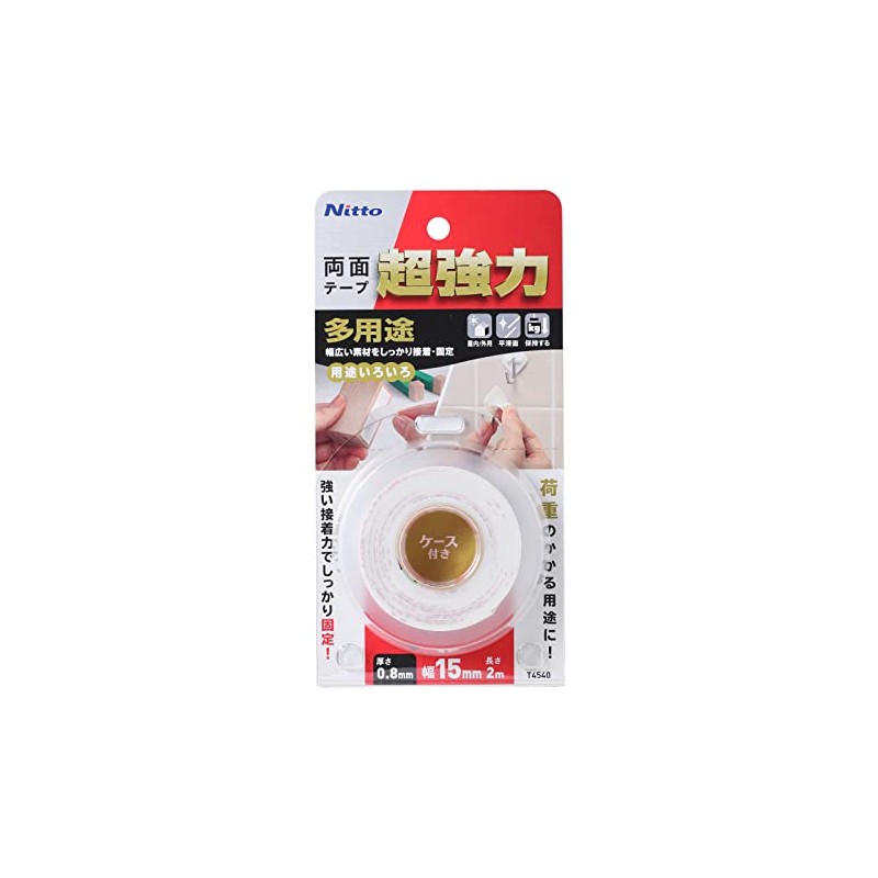 Nitoms T4540 Ultra Strong Double Sided Tape, Multi-purpose, 0.6 inches