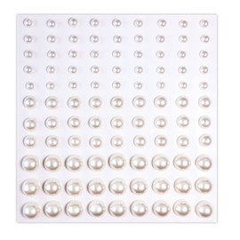 Rhinestone Sticker (Decal) Pearl Type 4-8mm [White] LS-069
