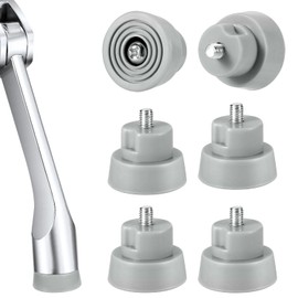 6pcs Door Stopper Replacement Rubber Tips, Door Stop Bumper Tips with Screws, Ribbed Kickdown Door Bottom Rubber Foot Repair for Kick Down/Drop Down Door Stoppers End Cap Holder