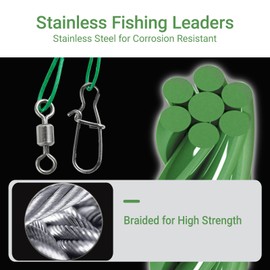 AMYSPORTS Freshwater Rigs Fishing Leaders Saltwater Heavy Duty Fishing Leader Stainless Rig Swivels Wire Leader Lure Black Nickel