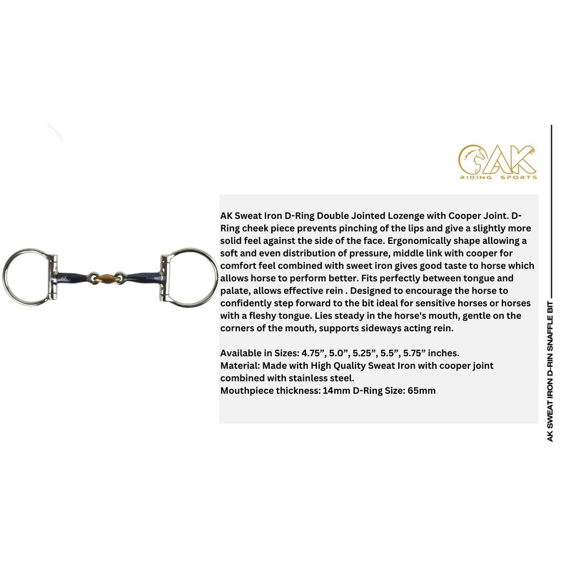 AK Sweat Iron D-Ring Double Jointed Lozenge with Cooper Joint