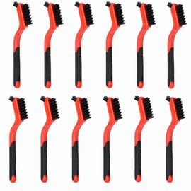 Aiuulu 12 Pcs Nylon Brushes for Cleaning, Non-Scratch Small Stiff Nylon Bristle Brush Set for Tight Spaces