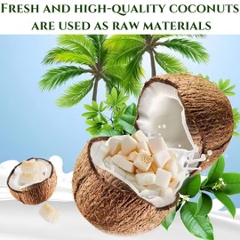 Freeze Dried Coconut Chunks 7oz/200g in Jar | Dehydrated Crunchy Coconut Flakes, No Sugar Added | Plant-Based Snack for Breakfast Desserts Bowls, Treats & Smoothies | Resealable Container