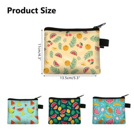 Pack of 4 Fruit Purse, Mini Coin Bag, Portable, Small Bag with Zip, Cartoon Coin Bag, Women's Children's Small Purse, for Coins, Lipstick, Keys, Credit Card, Headphones, Colour., Fruit Coin Purse