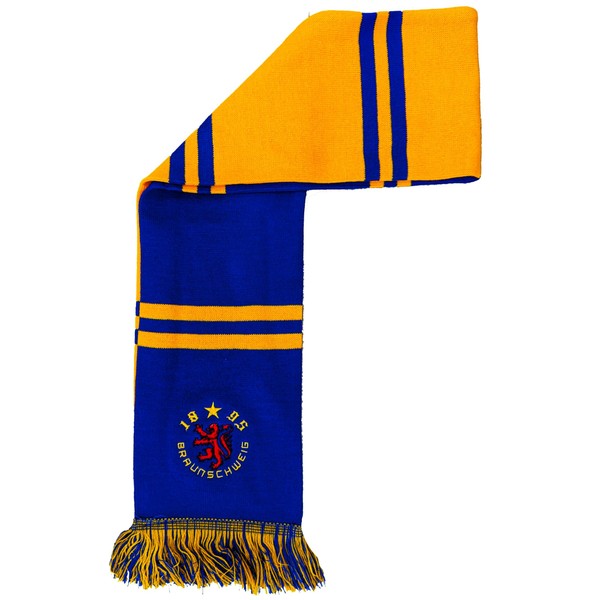 Generisch Braunschweig Bar Scarf (Knitted Scarf, Barscarf), Blue, yellow