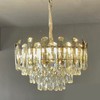 LANGLITIAODENG Crystal Chandeliers Dia 17.7" Modern Ceiling Light Fixture Adjustable