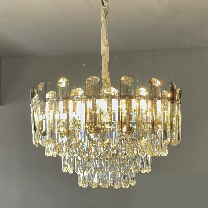 LANGLITIAODENG Crystal Chandeliers Dia 17.7" Modern Ceiling Light Fixture Adjustable