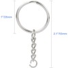 50 Pcs NANSSY 1 Inch/25mm Split Keyrings with Chain Silver