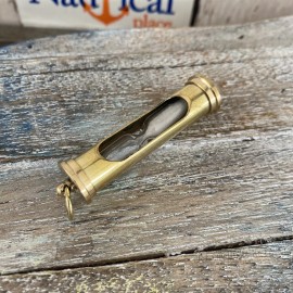 Brass Hourglass Sand Timer - Old Vintage Antique Style - Necklace Pendant Charm