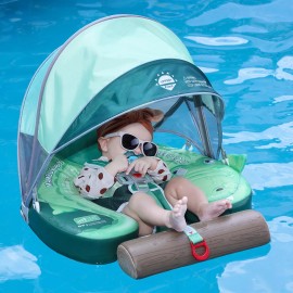 HECCEI Mambobaby Float with Canopy Crocodile Baby Pool Swim Float Non-Inflatable
