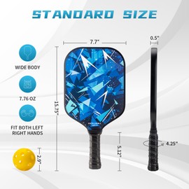 Toplive Pickleball Paddles, Pickleball Paddles Set of 2, Fiberglass Pickleball Rackets Lightweight, Indoor & Outdoor Pickleball Ball & Carry Storage Bag, Gift for Beginner Pickleball Lover