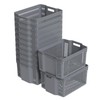 Afromy 12-Pack Large Stacking Basket, Plastic Storage Organizer Bins