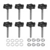 sourcing map 8pcs Star Clamping Knobs with Nuts Washers, M6