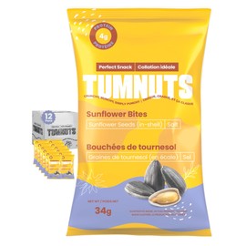 Sunflower Bites by TUMNUTS, Roasted & Salted Sunflower Seeds, 12 Packs – Crunchy, Convenient, Portable, and Just the Right Size