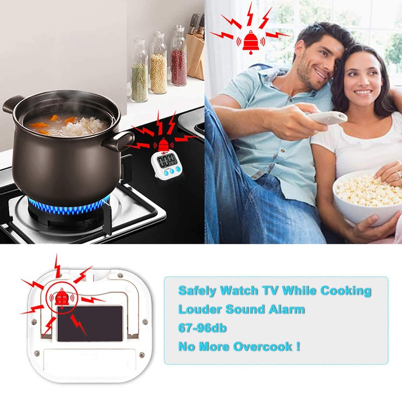 Uigos 2 Pack Digital Kitchen Timer II 2.0, Big Digits,