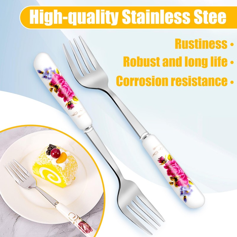 Jeffbaubl 12 Pcs Dinner Forks, Stainless Steel Dessert Forks with