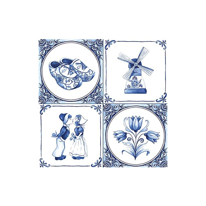 Ambiente Serviette Motiv : Holland - weiß-blau - 20 Servietten