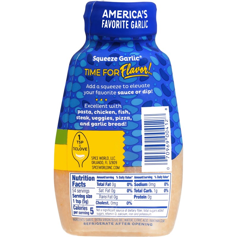 Spice World Squeezable Minced Garlic in Extra Virgin Olive Oil–