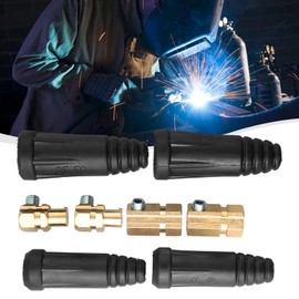 2 Sets Welding Cable Quick Connector Pair 200Amp-300Amp For #4 AWG 35-50 Sq Mm Copper Conductor With Male Female Coupling Accessories, For Industrial Plasma Cutters And Welding Equipment