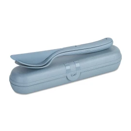 Koziol KLIKK READY 7070716 Cutlery Set with Case Natural Flower Blue