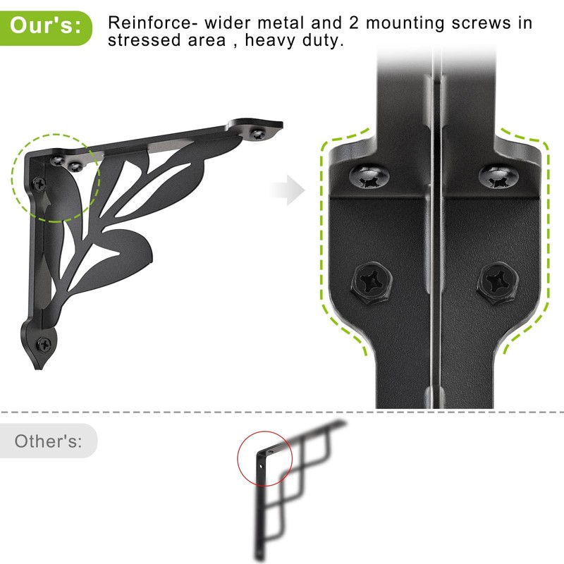 SELEWARE Heavy Duty Shelf Brackets 12 Inch, Branch Shelves Brackets,