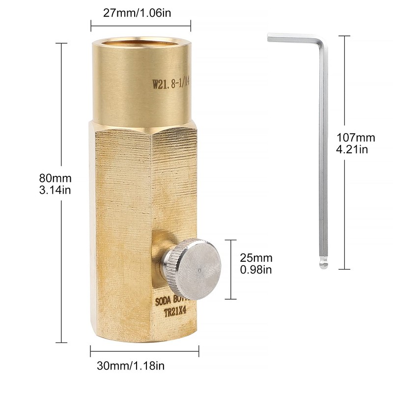 CPROSP CO2 Adapter Sodastream Brass CO2 Refill Adapter for W21.8-14