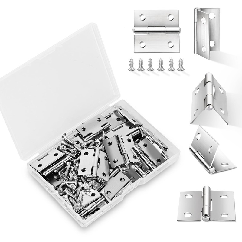 14 Sets Small Hinges with Screws, Stainless Steel Jewelry Box