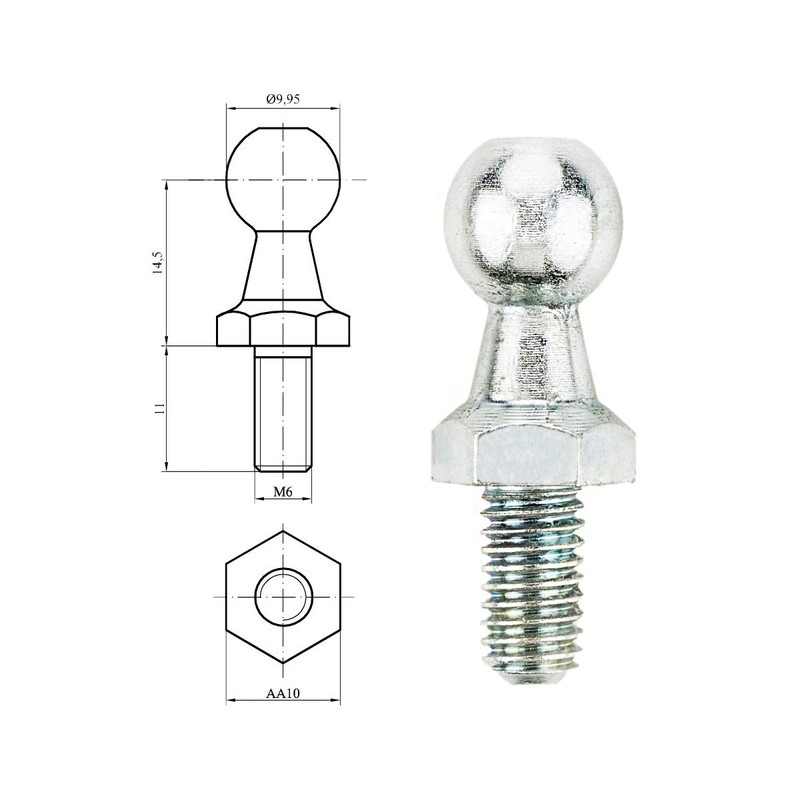 LST Set of Ball Head Ball Pan M6 10 mm