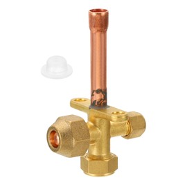 PATIKIL Air Conditioner Stop Valve, Fit for 3/8" OD Copper Tube Size Straight 3 Way Angle Stop Service Valve Fitting for Mini Split AC Refrigeration