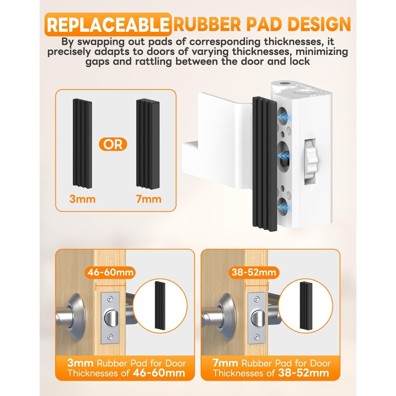 Anobeyi Portable Door Lock for Travel, Adjustable No Drilling Door