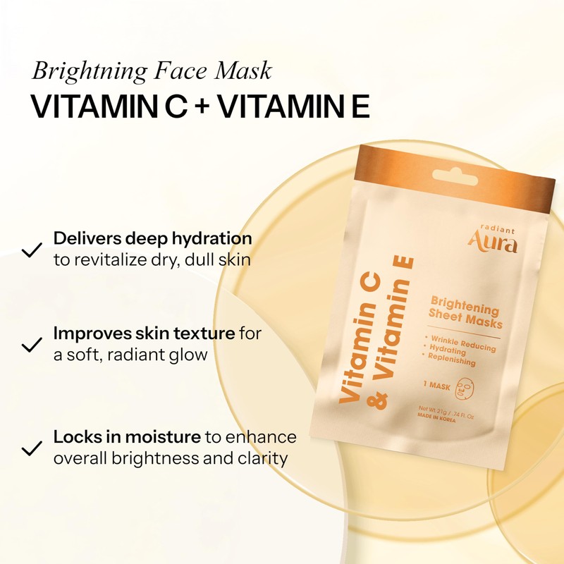Radiant Aura Face Sheet Mask with Vitamin C & E