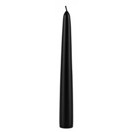 Cereria Di Giorgio - Set da 6 Candele Coniche Laccate - Colore Nero - Diametro 2.2 cm Altezza 21 cm - Durata 5 ore - Standard per Candelabri