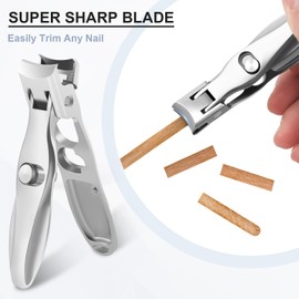 Diboniur Nail Clippers Set, 2 Pieces Nail Clippers Made of Stainless Steel, Sharp Nail Clippers Toenails for Thick & Ingrown Toenails, Fingernail Clippers with Soft Grip for Men and Women