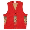 Filson Jacquard Wool Vest 20263414 MADE IN USA Red Khaki