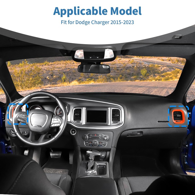 PDKLIN for Charger Dashboard Side Air Vent Cover Trim Fit