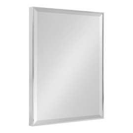 Kate and Laurel Rhodes Framed Decorative Rectangle Wall Mirror, 18.75x24.75 Chrome Silver