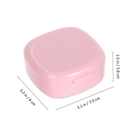 Baluue Box Box Case Holder Cleaning Container Aligner Soak Full Clear Pink Plastic